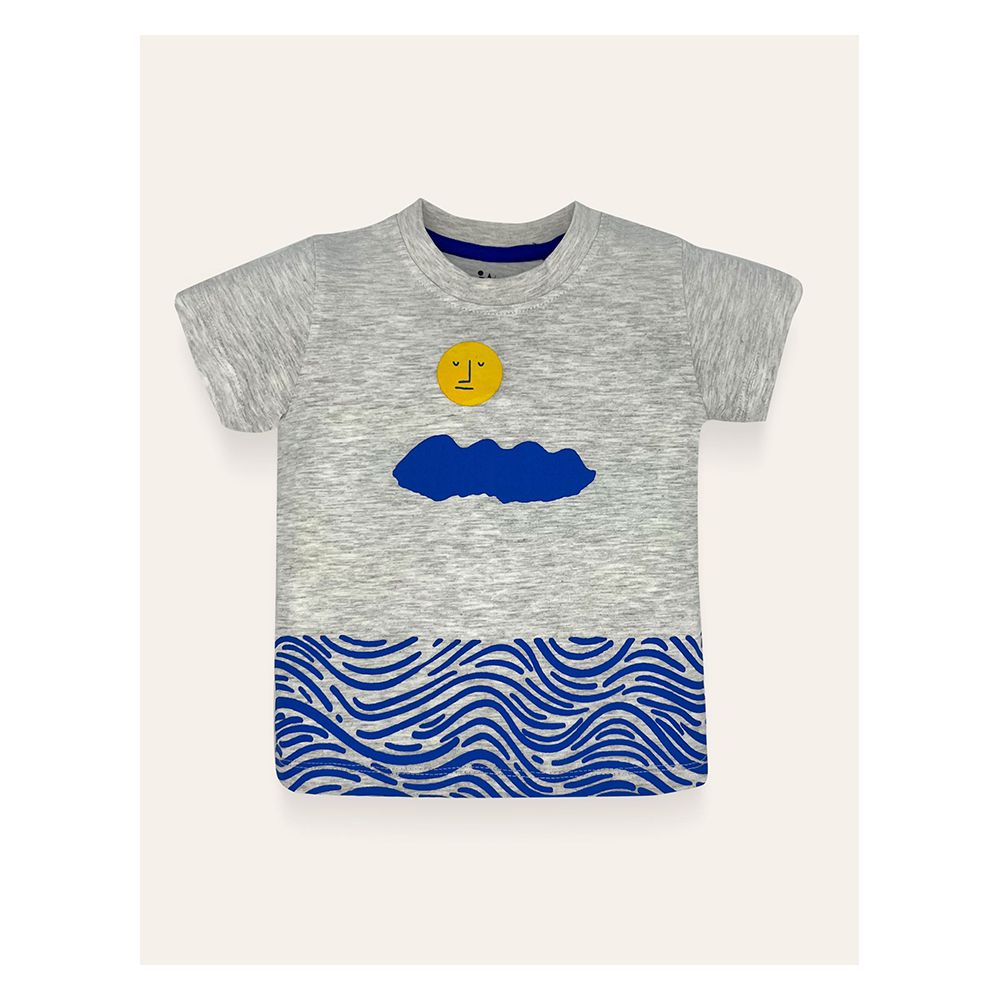 IXAMPLE Boys Summer Waves Tee, Oatmeal, IXSBTS 54028