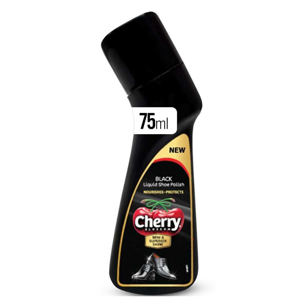 Cherry Blossom Liquid Shoe Polish, Black, 75ml
