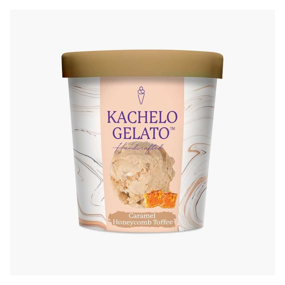 Kachelo's Gelato Caramel Honey Comb Toffee Ice Cream, 280g