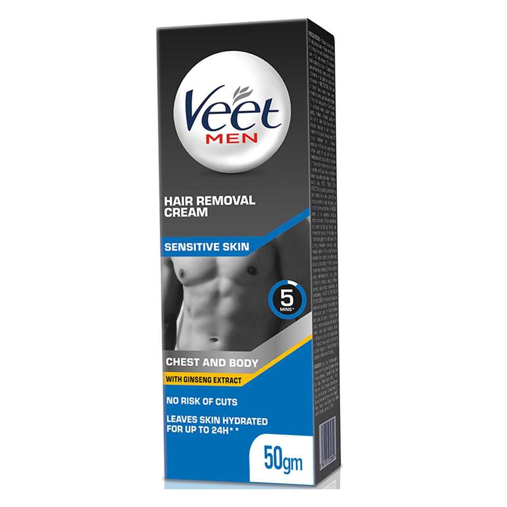 Veet Men Hair Removal Cream, Chest And Body, Sensitive Skin, 50g