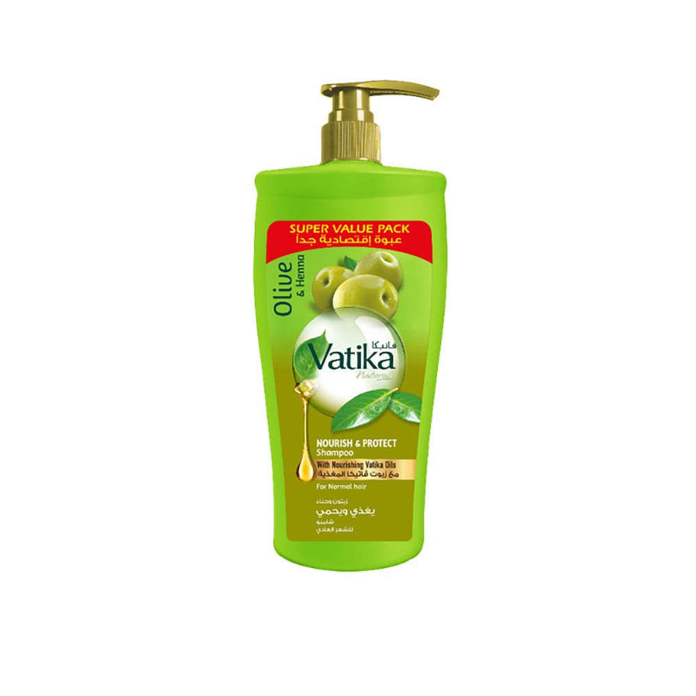 Dabur Vatika Olive And Henna Nourish & Protect Shampoo, For Normal Hair, 650ml