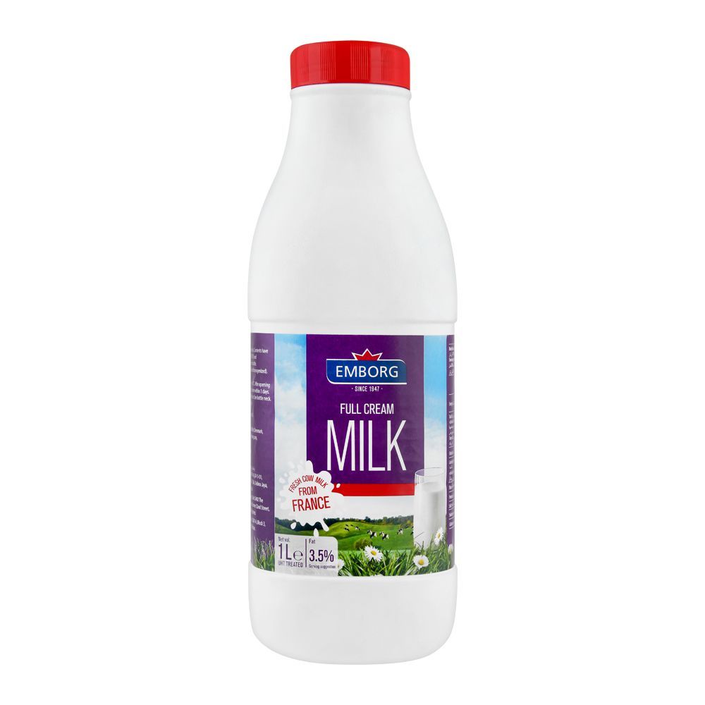 Emborg Full Cream Milk, 1 Litre, Bottle