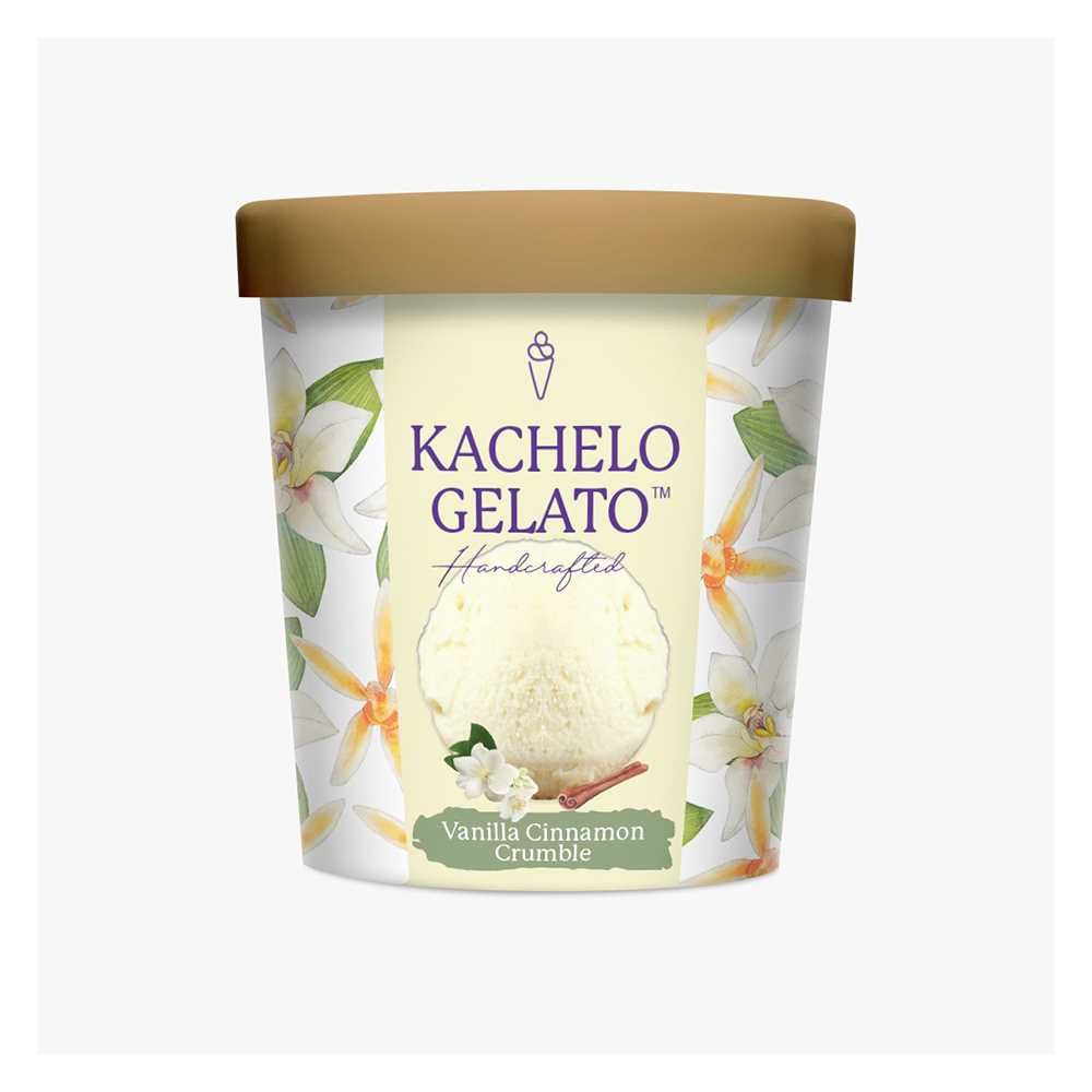 Kachelo's Gelato Vanilla Cinnamon Crumble Ice Cream, 280g
