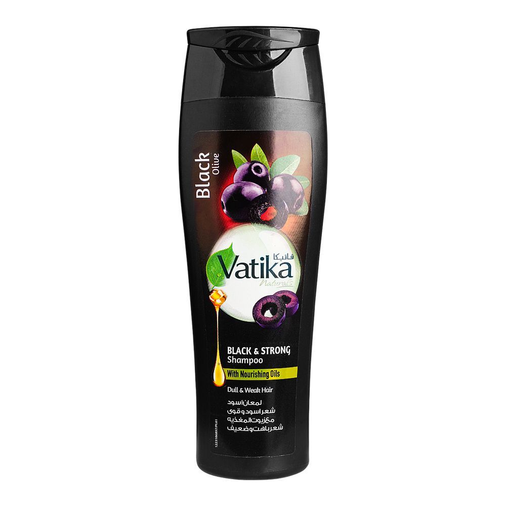 Dabur Vatika Naturals Black Olive Black & Strong Shampoo, For Dull & Weak Hair, 185ml