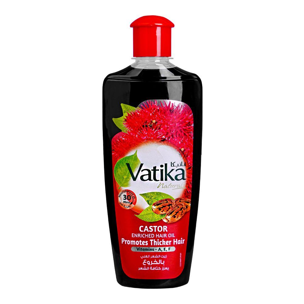 Dabur Vatika Naturals Promotes Thicker Hair Castor Enriched Hair Oil, 200ml