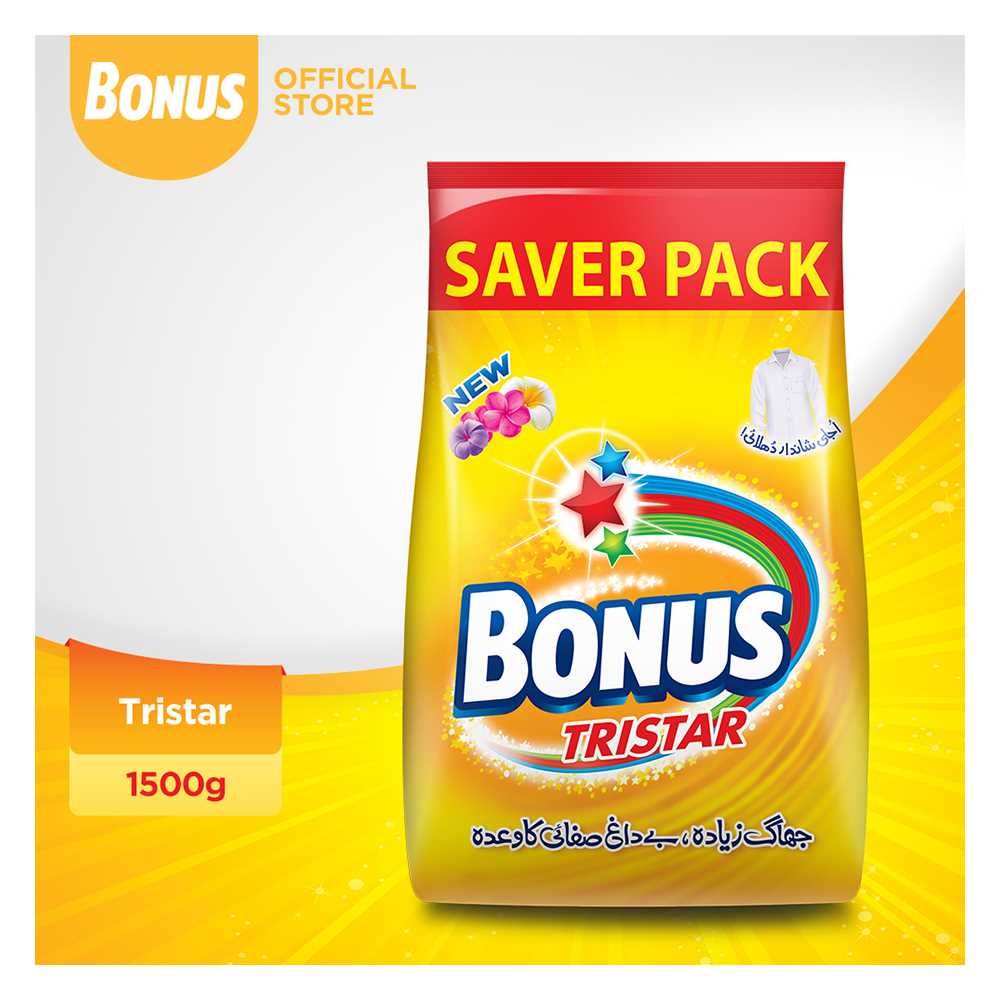 Bonus Tri Star Detergent Powder, 1500g