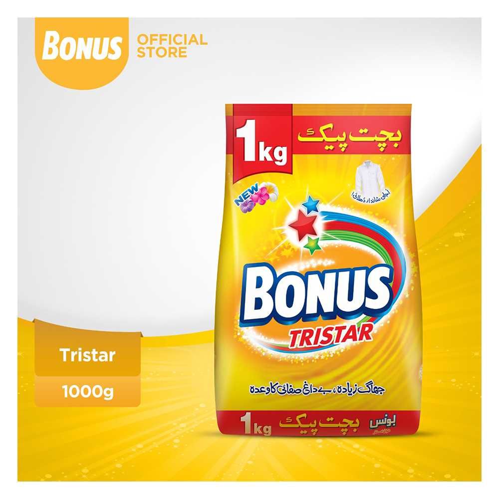 Bonus Tri Star Detergent Powder, 1000g