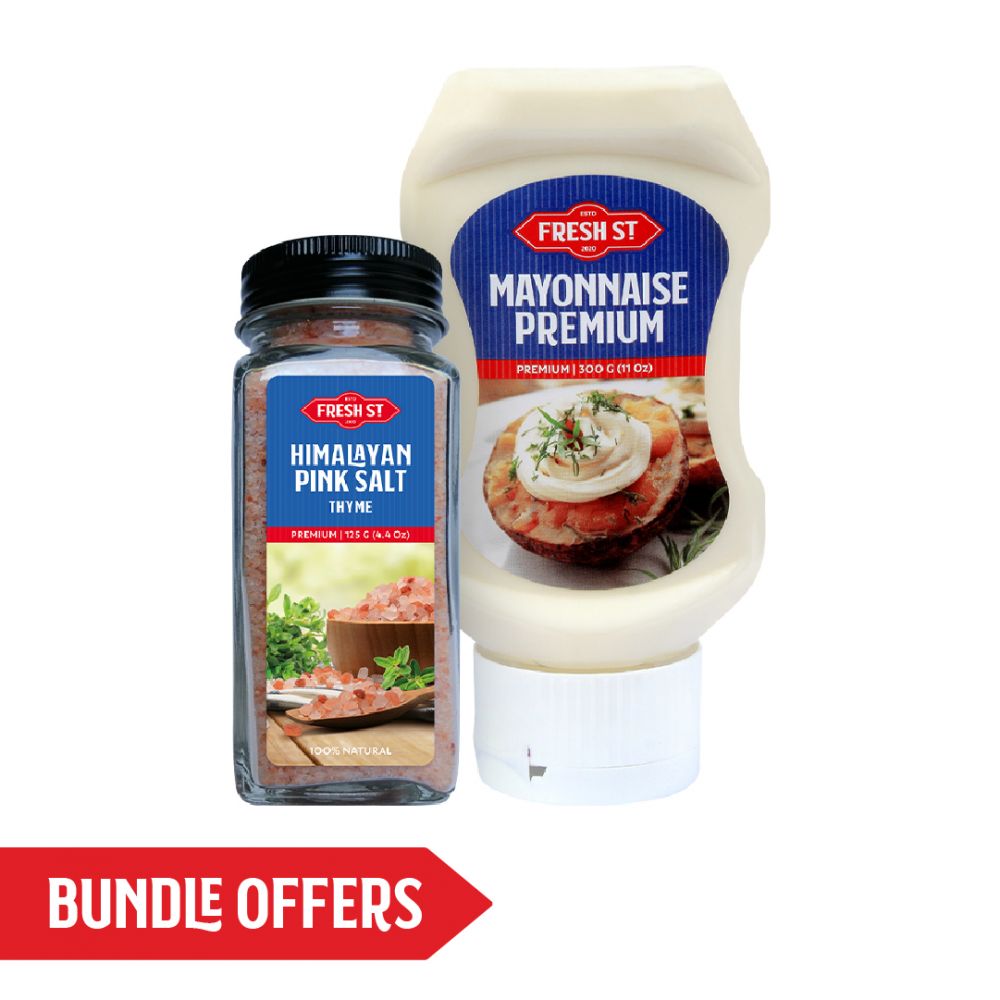 Fresh Street Premium Mayonnaise, 300g + Thyme Himalayan Pink Salt, 125g, Bundle Offer