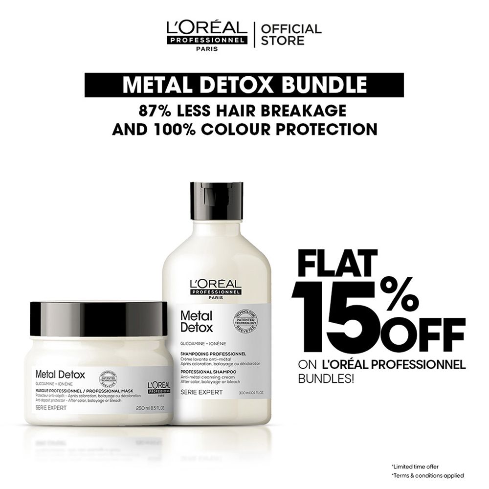 L'Oreal Professionnel Metal Detox 300ml Shampoo & 250ml Mask, Bundle Offer