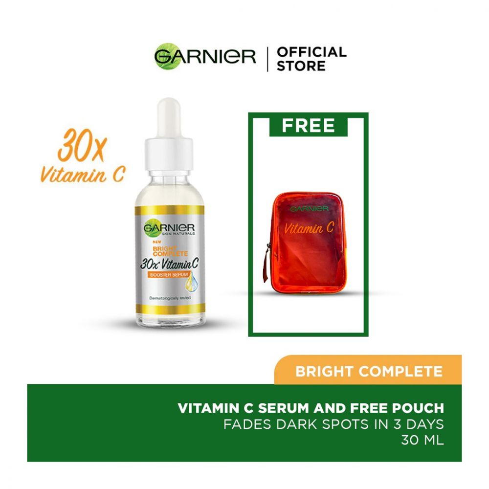 Garnier Light Complete Vitamin C Serum, 30ml and Free Garner Pouch