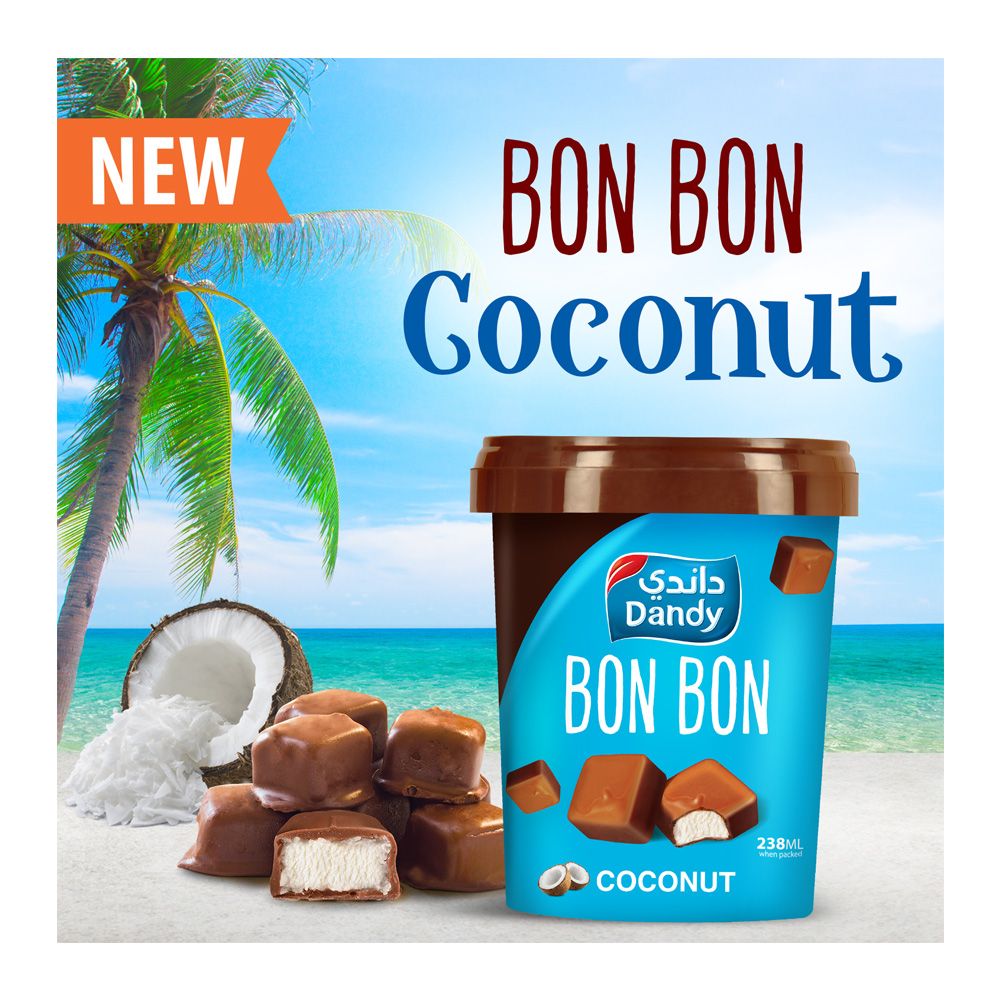 Dandy Bon Bon Coconut Ice Cream, 238ml