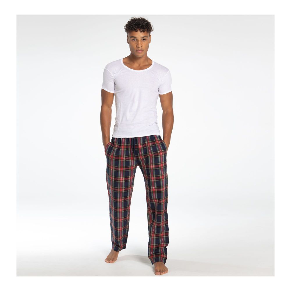 Basix Men 100% Cotton Yarn Dyed Checkered Pajama Black, MT-901