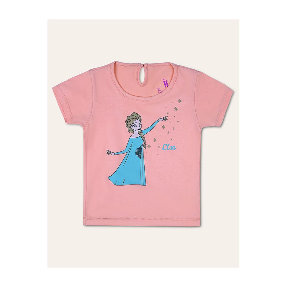 IXAMPLE Girls Peach Elsa Character Tee