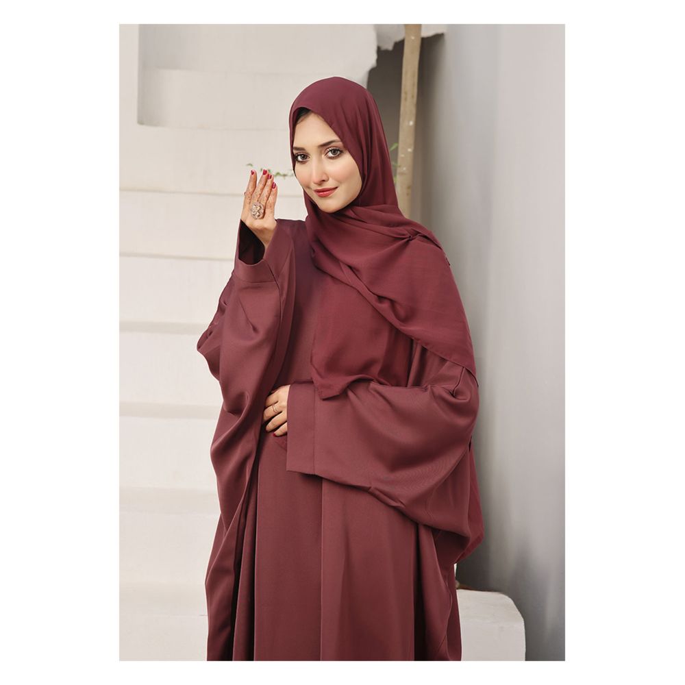 Affinity Burgundy Butterfly Gown Abaya