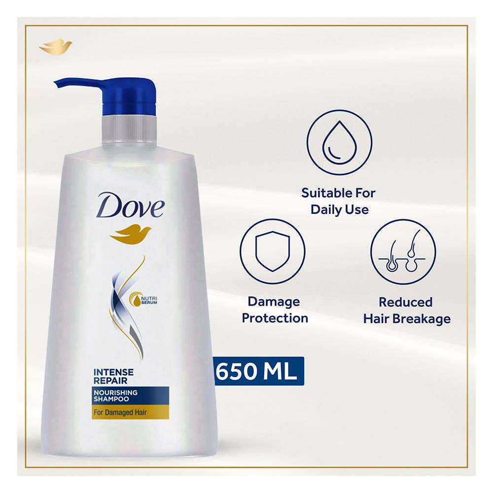 Dove Intense Repair Nourishing Shampoo, For Damaged Hair, 650ml