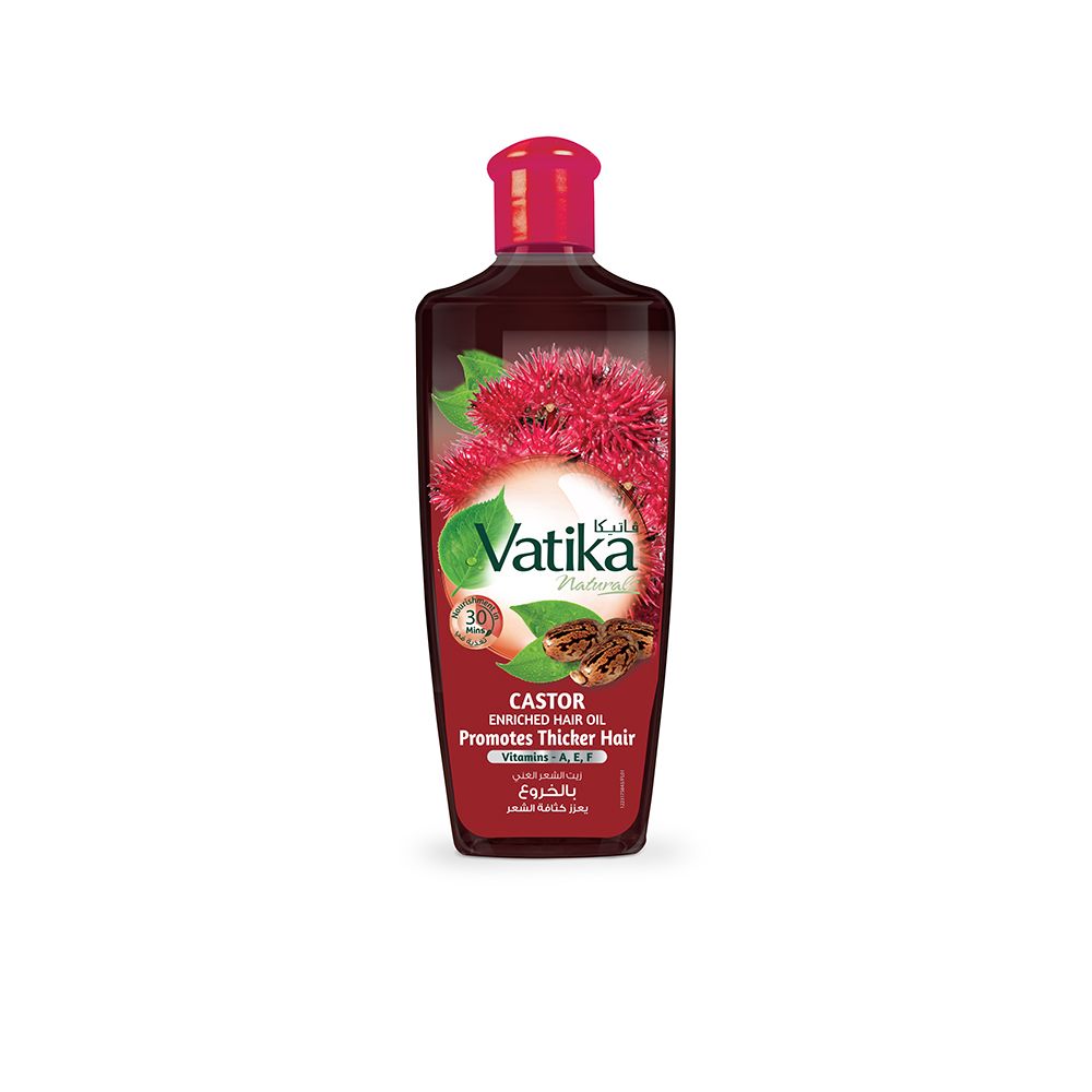 Dabur Vatika Naturals Promotes Thicker Hair Castor Enriched Hair Oil, 200ml