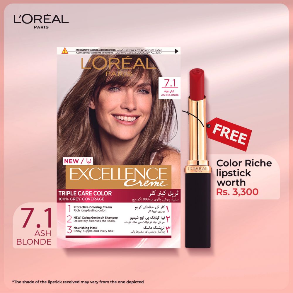 L'Oreal Paris Excellence Creme Hair Colour, Ash Blond 7.1