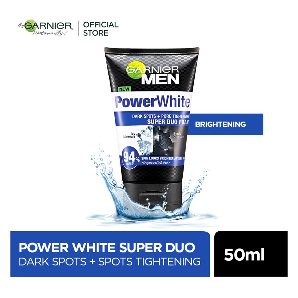 Garnier Men Power White Anti-Pollution 2-in-1 Double Action Face Wash 50g