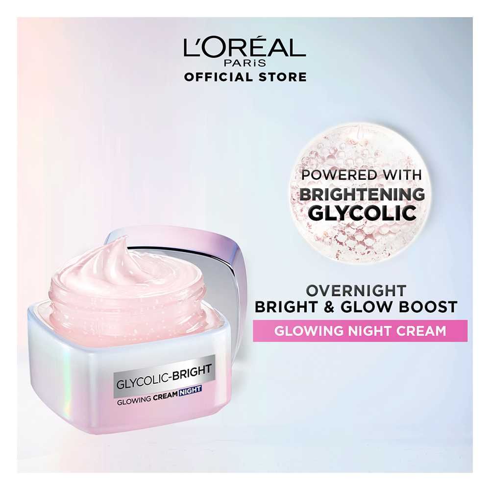 L'Oreal Paris Glycolic-Bright Glowing Night Cream, 50ml