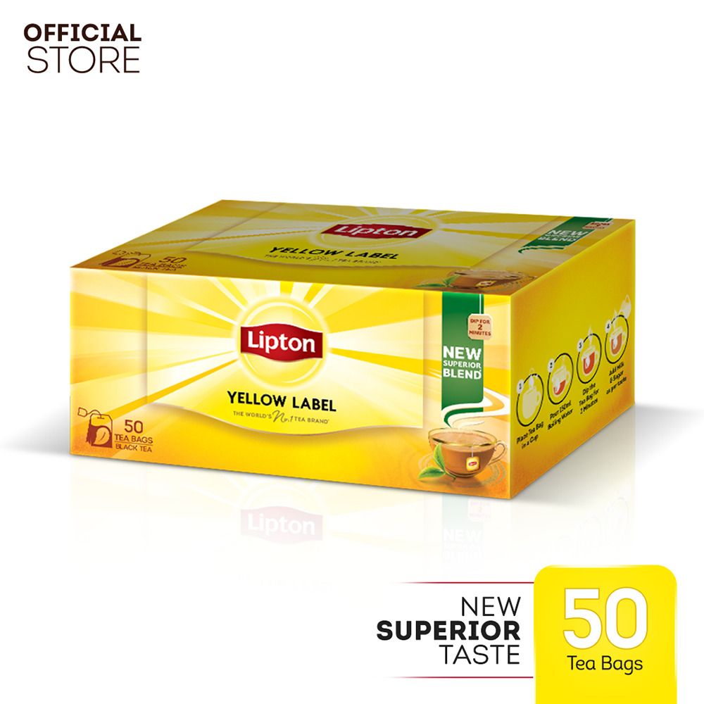 Lipton Yellow Label Black Tea 50 Bags - New Superior Taste - Chai Chahiye