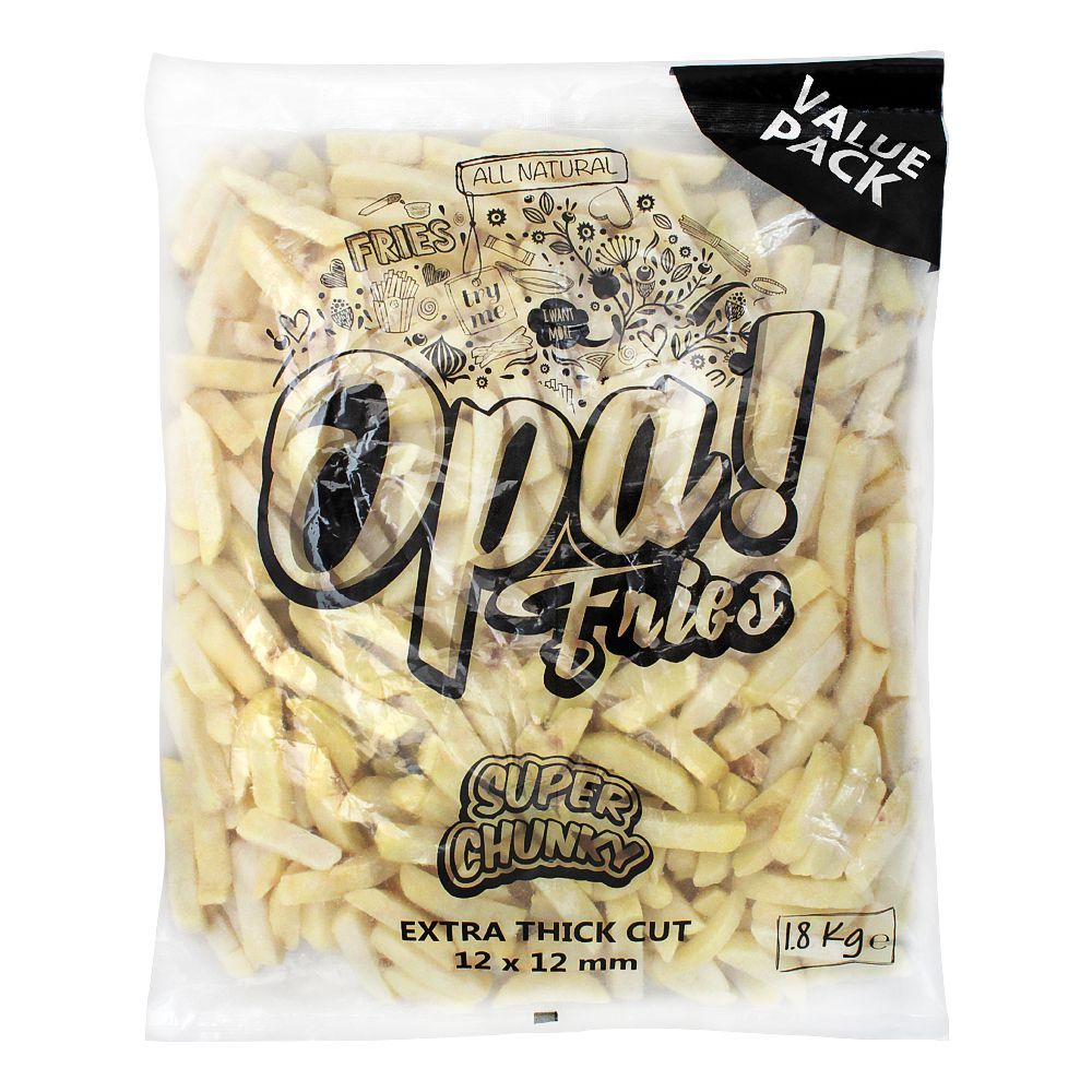 Opa! Fries Super Chunky, Extra Thick Cut, 12x12mm, 2 KG