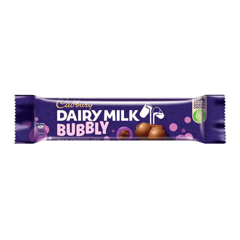 Cadbury Dairy Milk Bubbly Chocolate, Local, 13.5g