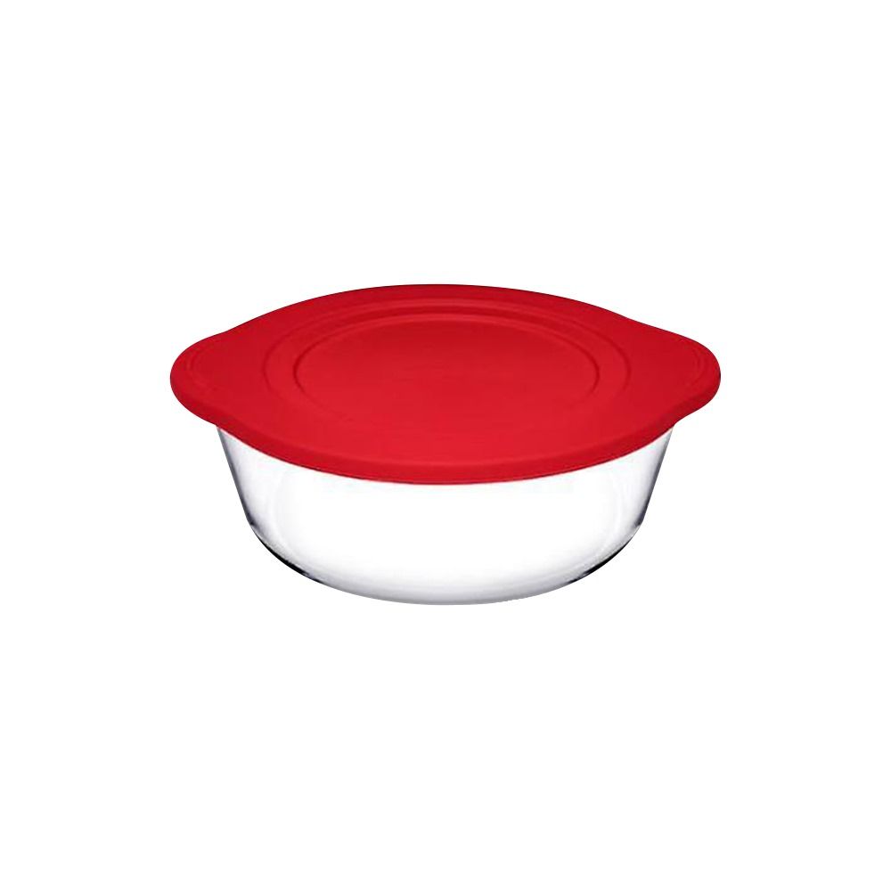 Borcam Round Tray With Cover, Ovenware, Glassware & Dishware, 9.31 X 7.48 Inches, 59123-07