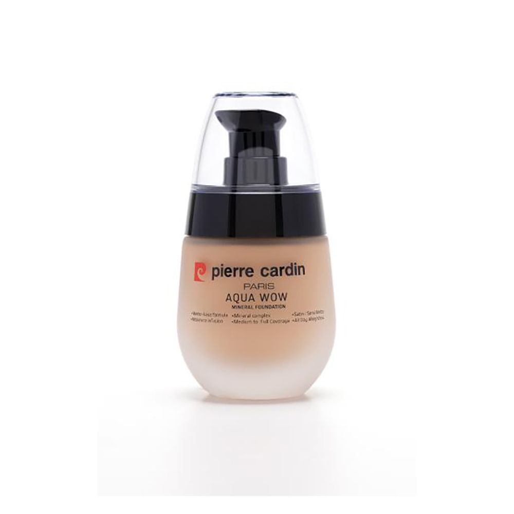 Pierre Cardin Paris Aqua Wow Mineral Foundation, Water Based, Medium to Full Coverage, 32ml, Warm Yellow 406