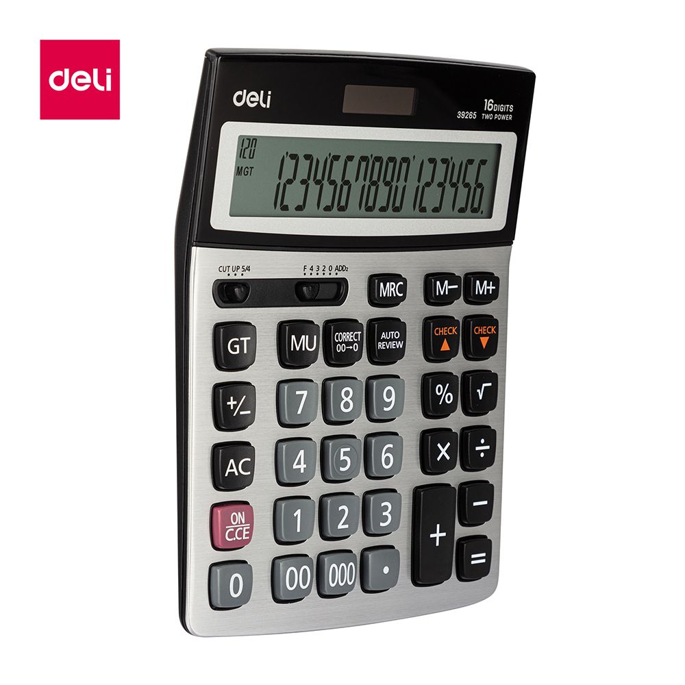 Deli Core Series Metal Surface 16-Digits Desktop Calculator, E39265