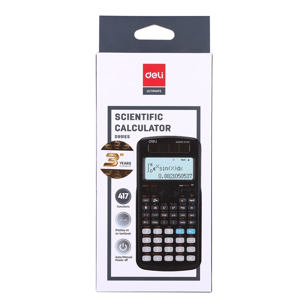 Deli Scientific Calculator With 252 Functions, Black, ED82ES