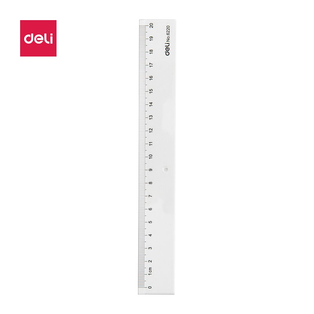 Deli 20cm/8" Transparent Straight Ruller, E6220