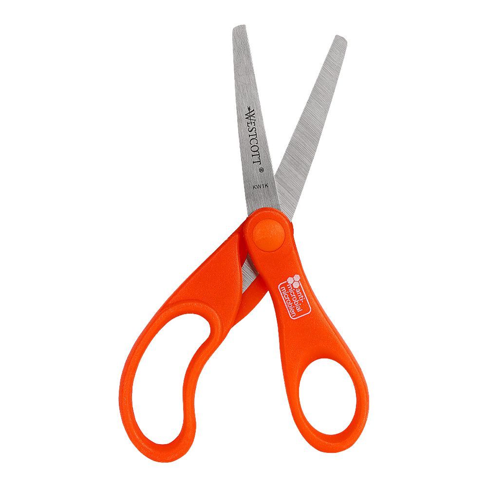 UBS Westcott School Left and Right Handed Kids Scissors, 5cm Pointed, Red