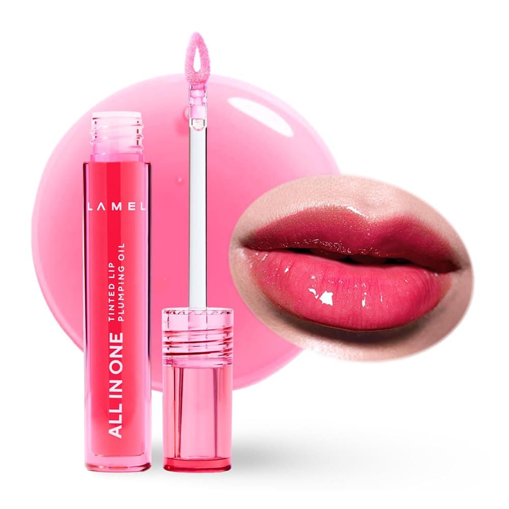 LAMEL All in One Lip Tinted Plumping Oil, 403 Watermelon