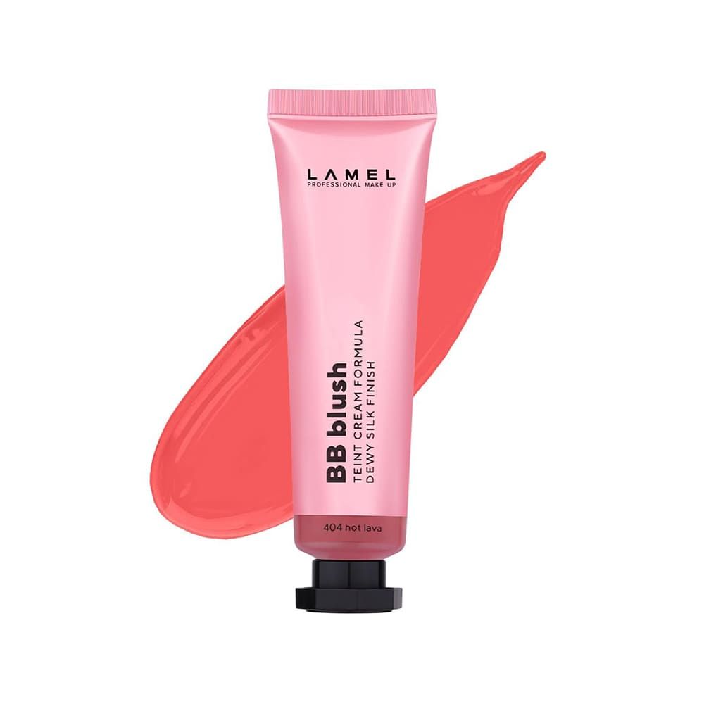 LAMEL Dewy Silk Finish Teint Cream Face BB Blush, 10ml, 404 Hot Lava