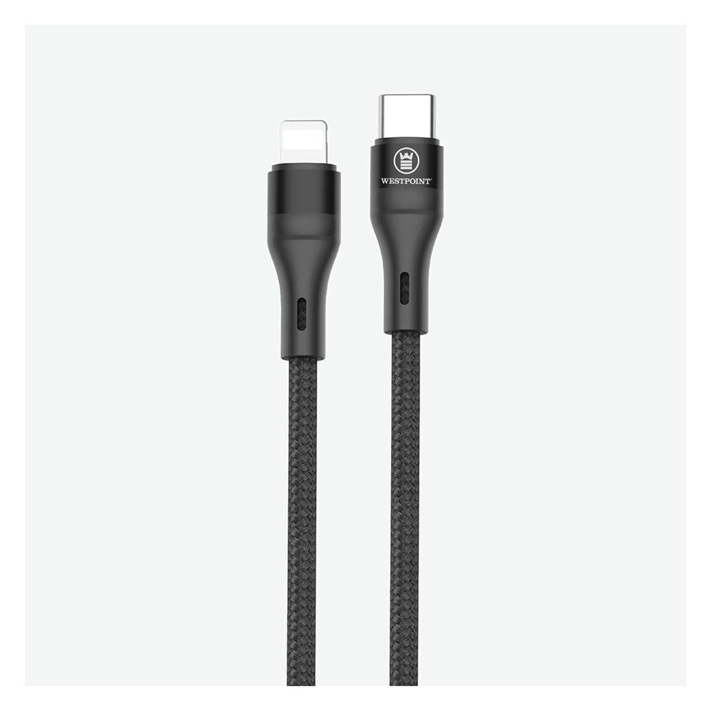 West Point Fast Charging 2m Lightening Data Cable, Black, WP-352