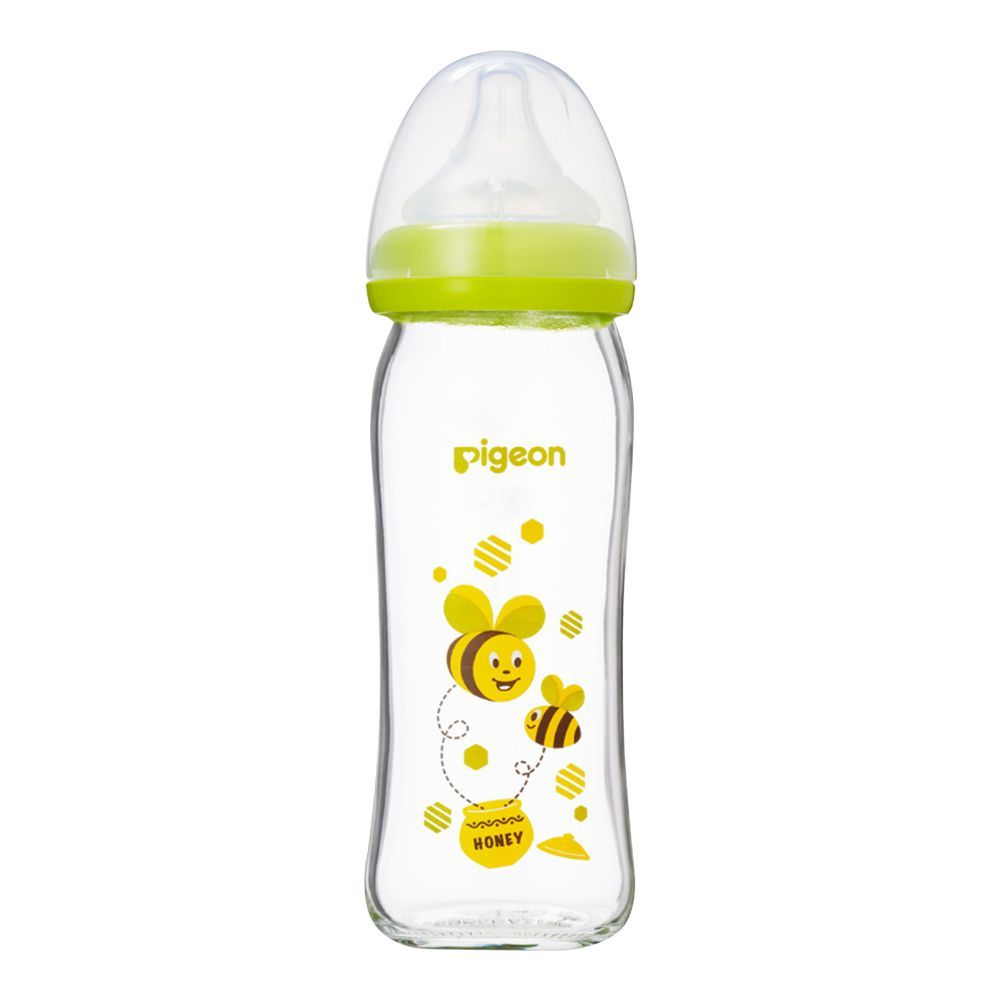 Pigeon Soft Touch Glass Bottle, 3+ Months, 240ml, Bees, A-78027