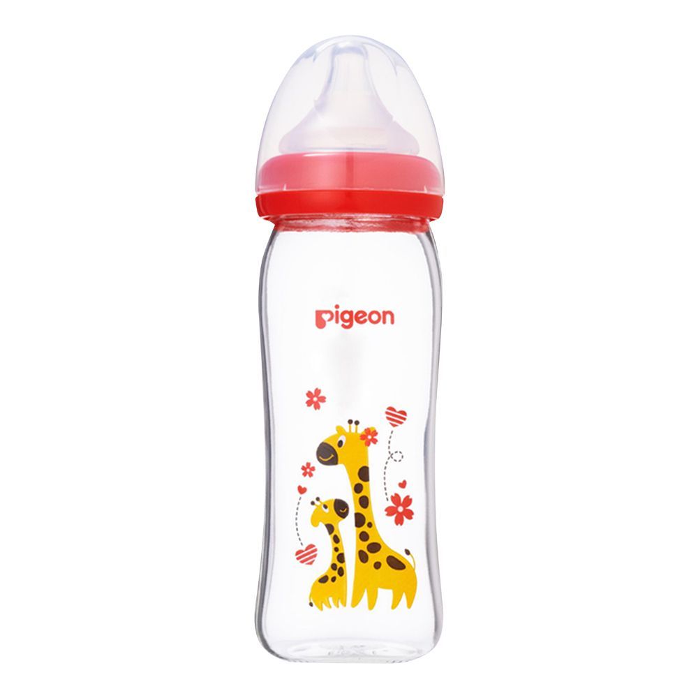 Pigeon Soft Touch Glass Bottle, 3+ Months, 240ml, Giraffe, A-78028
