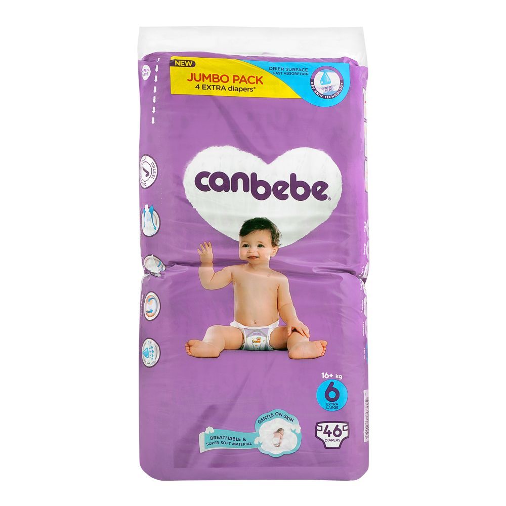 Canbebe Diaper Jumbo Pack 6 Extra Large 16Kg, 46-Pack