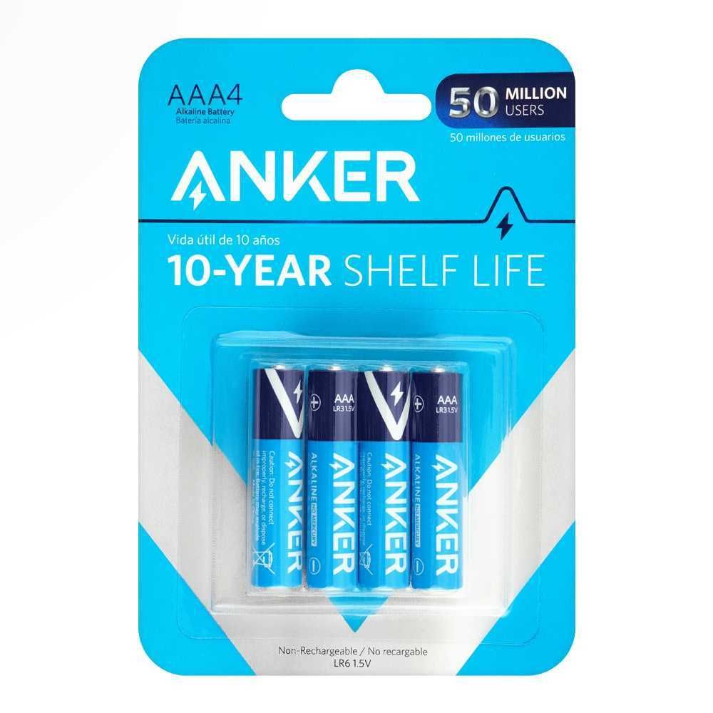 Anker Long Lasting Alkaline Non-Rechargeable Batteries, AAA4, B1820H12