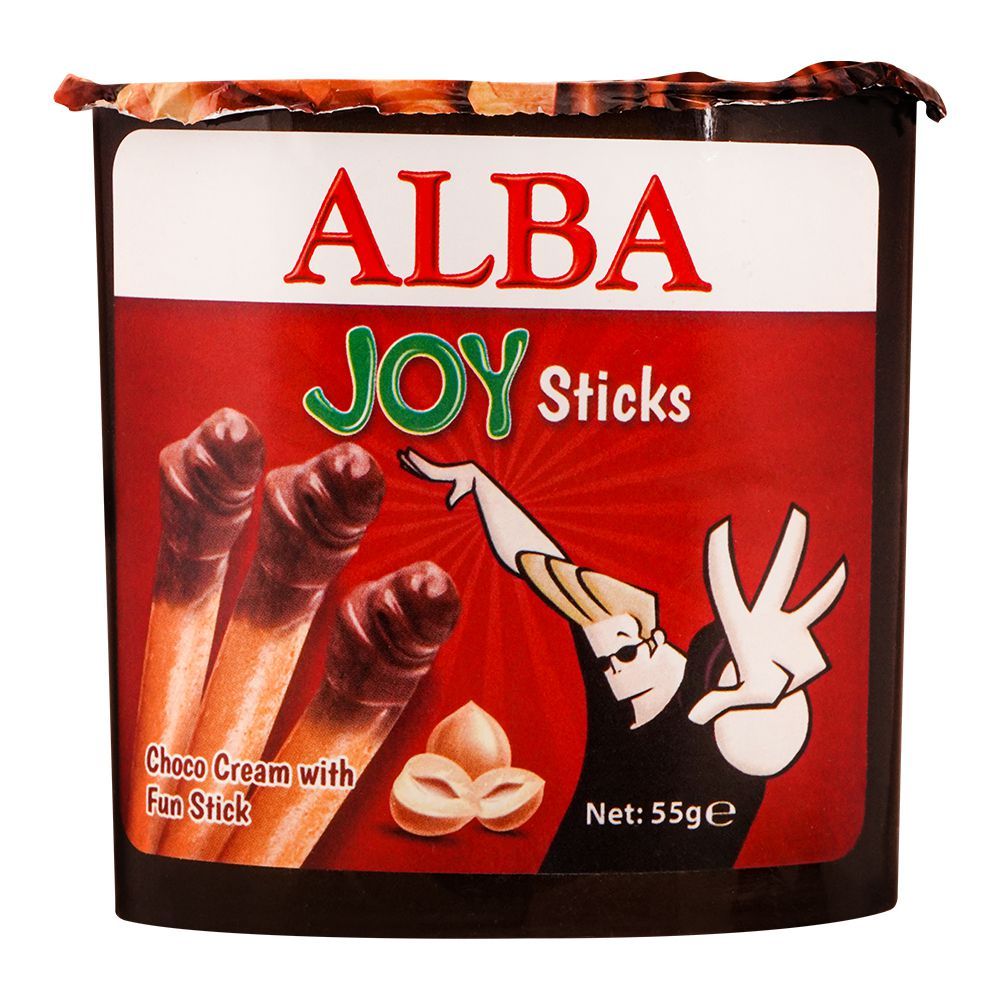 Alba Joy Sticks, Choco Cream With Fun Stick, 55g