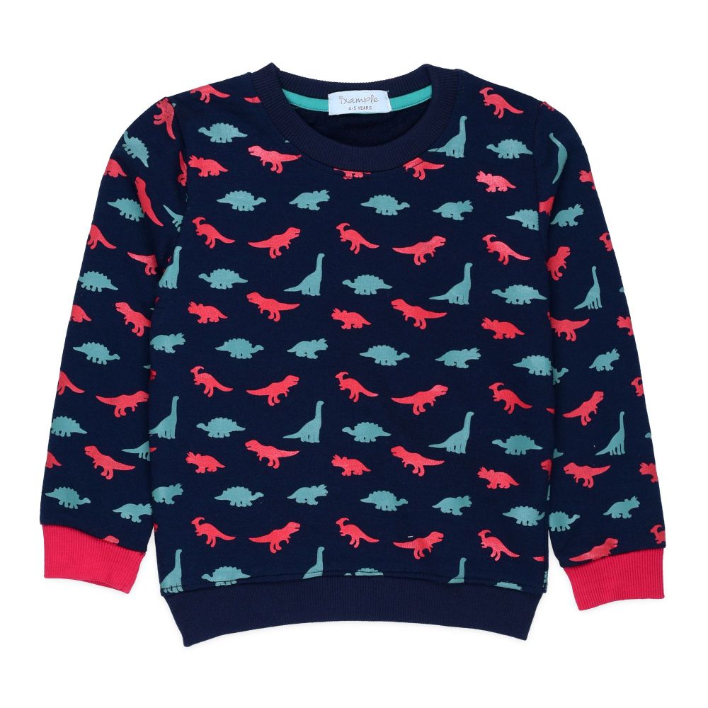 Ixample Boys Dino Printed Sweatshirt, Navy Blue, IXWBSS 65032