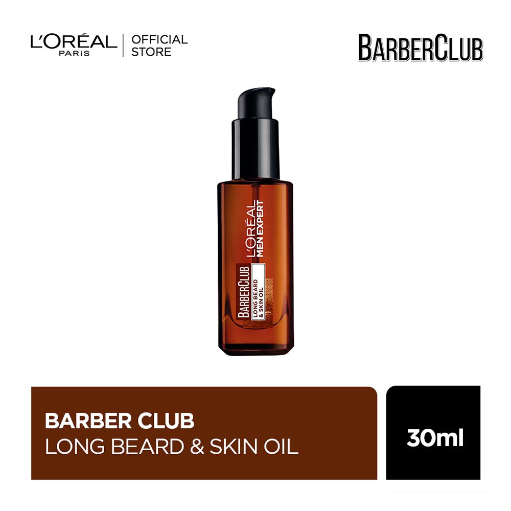 L'Oreal Paris Men Expert Barber Club Long Beard & Skin Oil, Cedarwood Essential Oil, 30ml