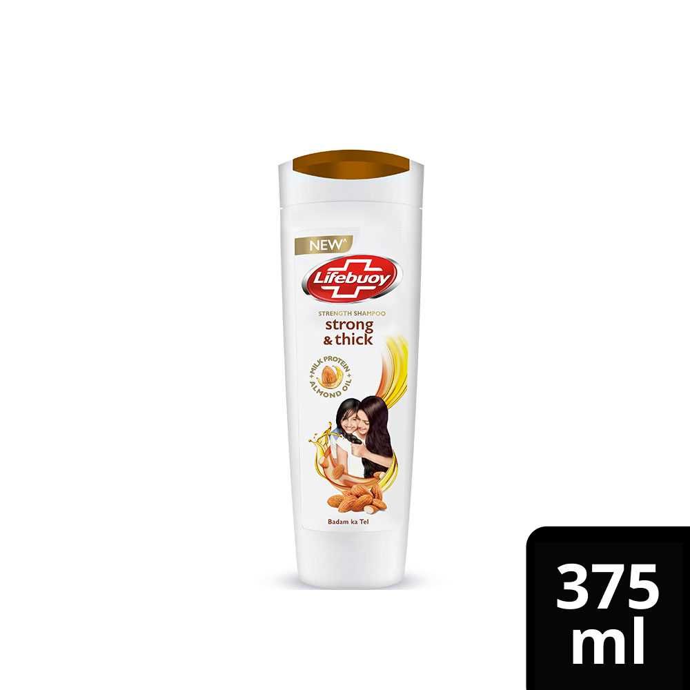 Lifebuoy Strong & Thick Milk Protein + Almond Oil Strength Shampoo, 375ml