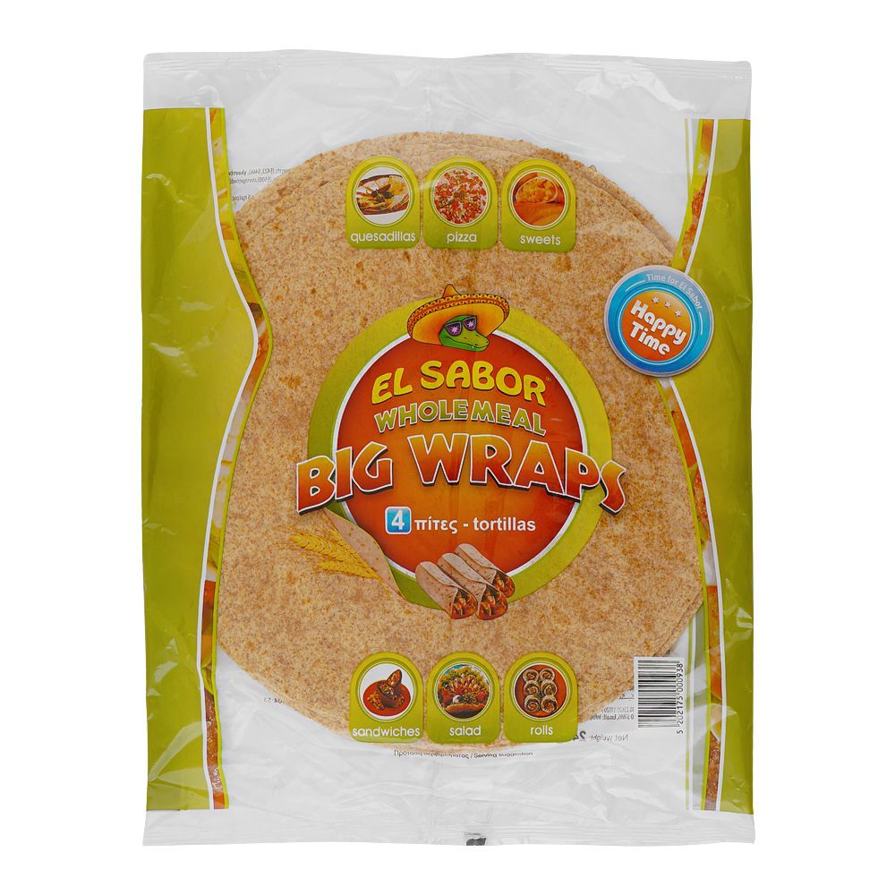 EL Sabor WholeMeal Wraps Tortillas, 4-Pack