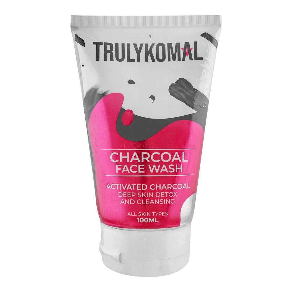 Truly Komal Charcoal Face Wash, All Skin Types, 100ml