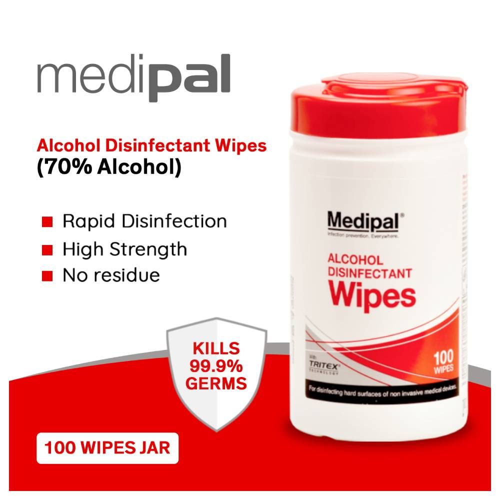 Medipal Alcohol Disinfectant Wipes, 100-Pack