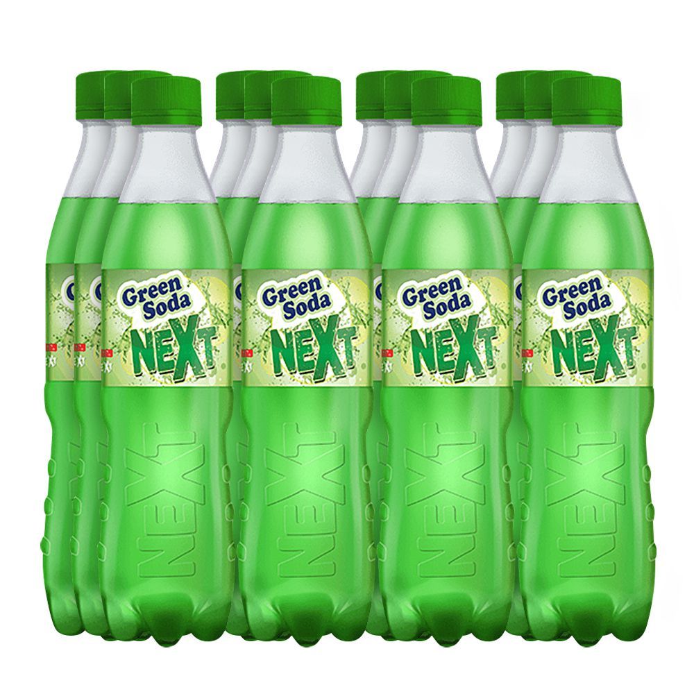 NEXT Green Soda Pet Bottle, 345ml, Pack of 12