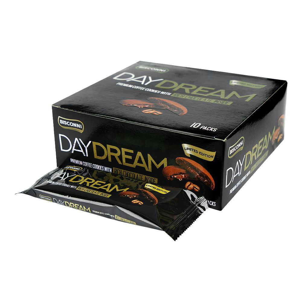 Bisconni Day Dream Premium Coffee Cookies Rich Chocolate Inside, 20g Each, 10-Pack