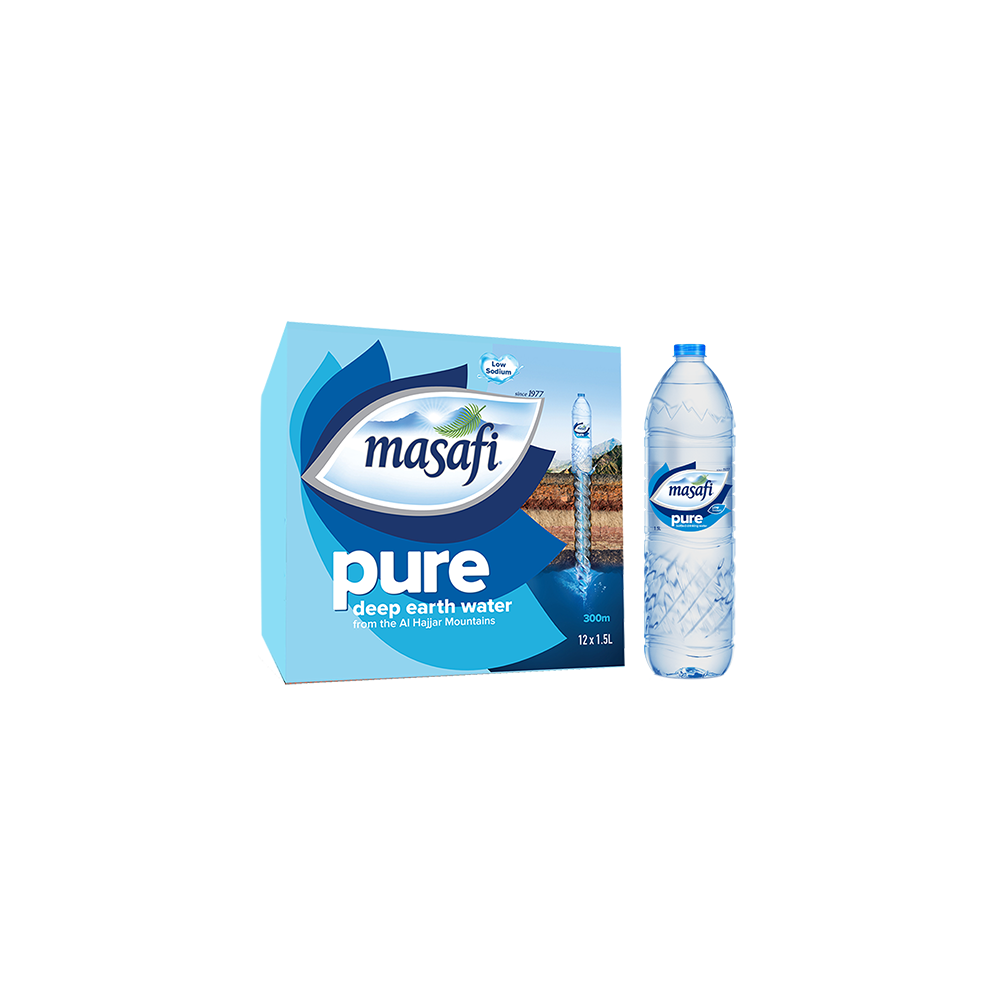 Masafi Pure Drinking Water 1.5 Liter, 12 Piece Carton