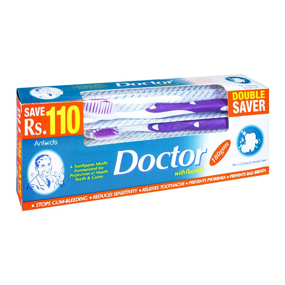 Doctor Fluoride Toothpaste, 180g, Double Saver